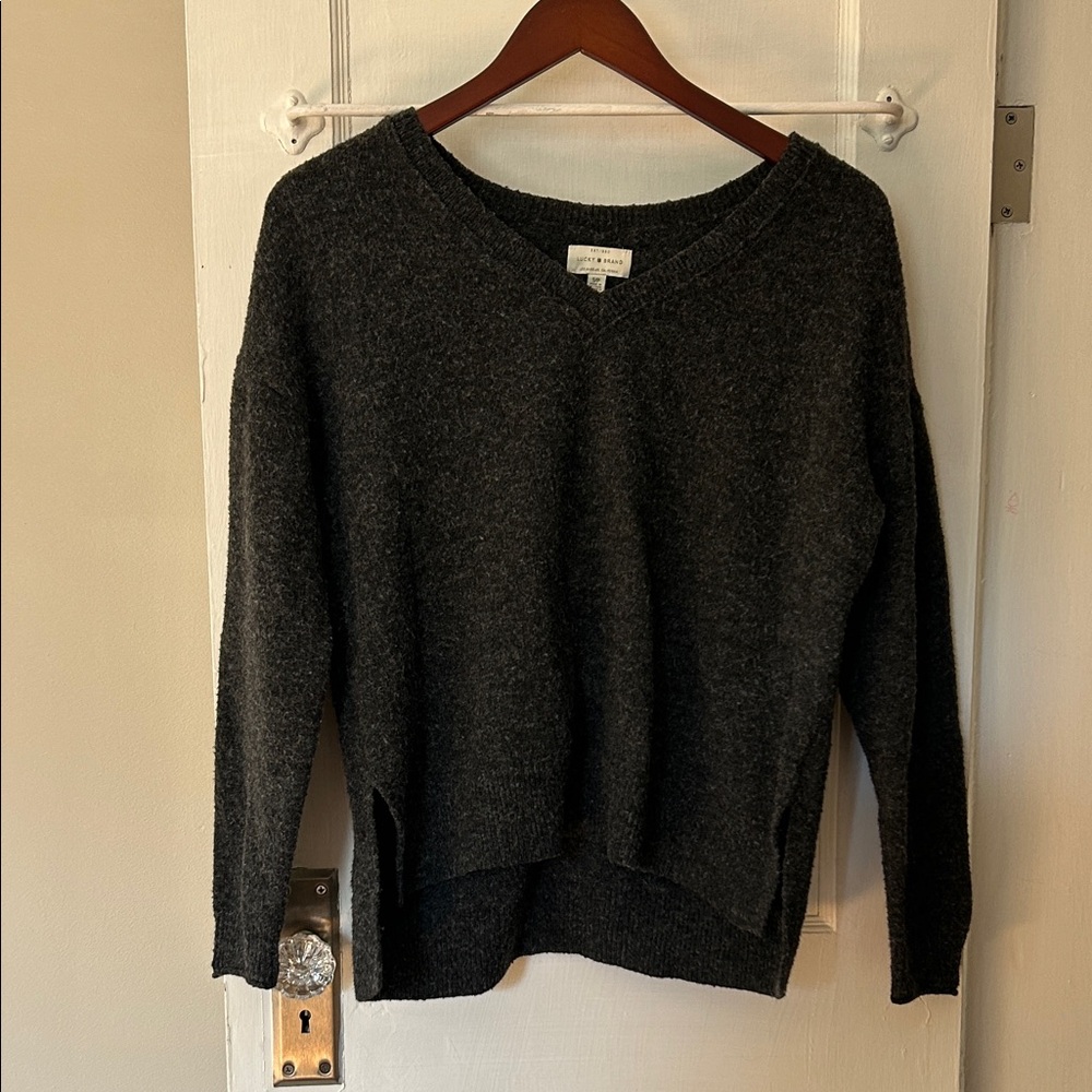 Lucky Brand Charcoal V-Neck Sweater